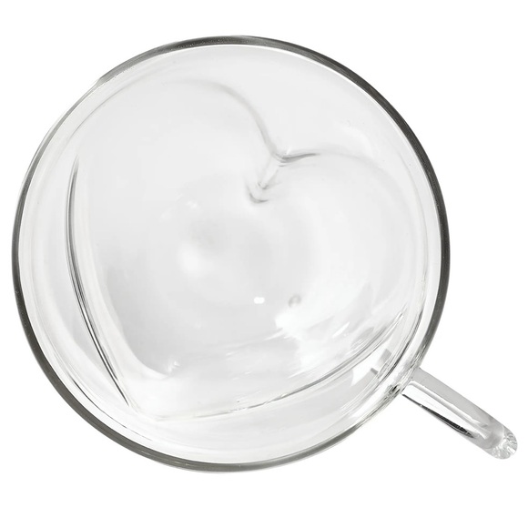Heart Glass Cappuccino Mugs - Picture 4 of 4